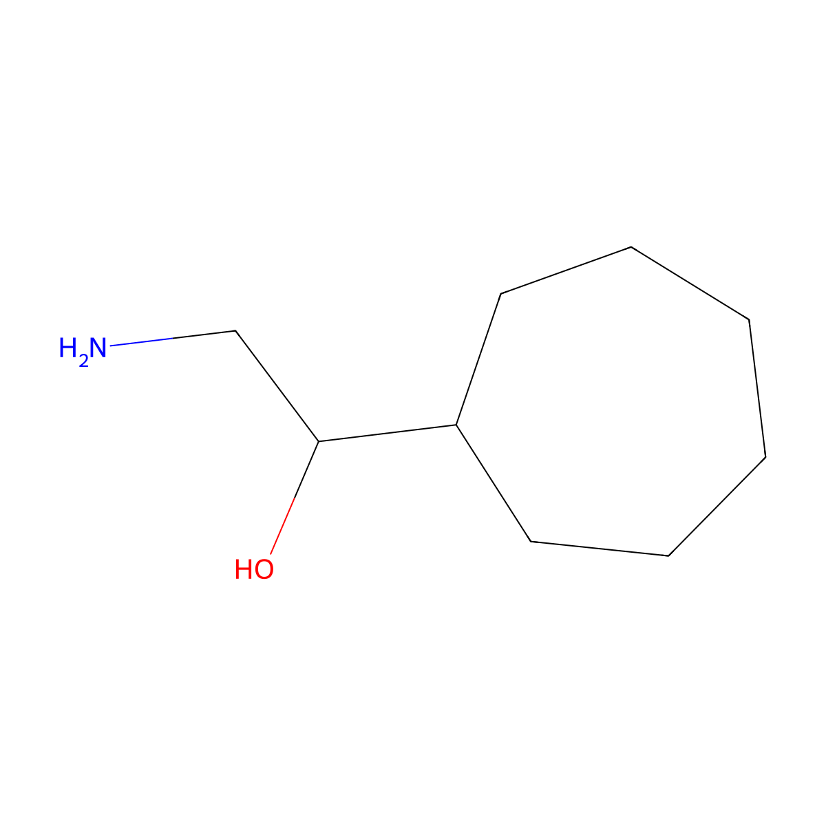 2-Amino-1-cycloheptylethan-1-ol molecular structure, CAS 72799-59-8