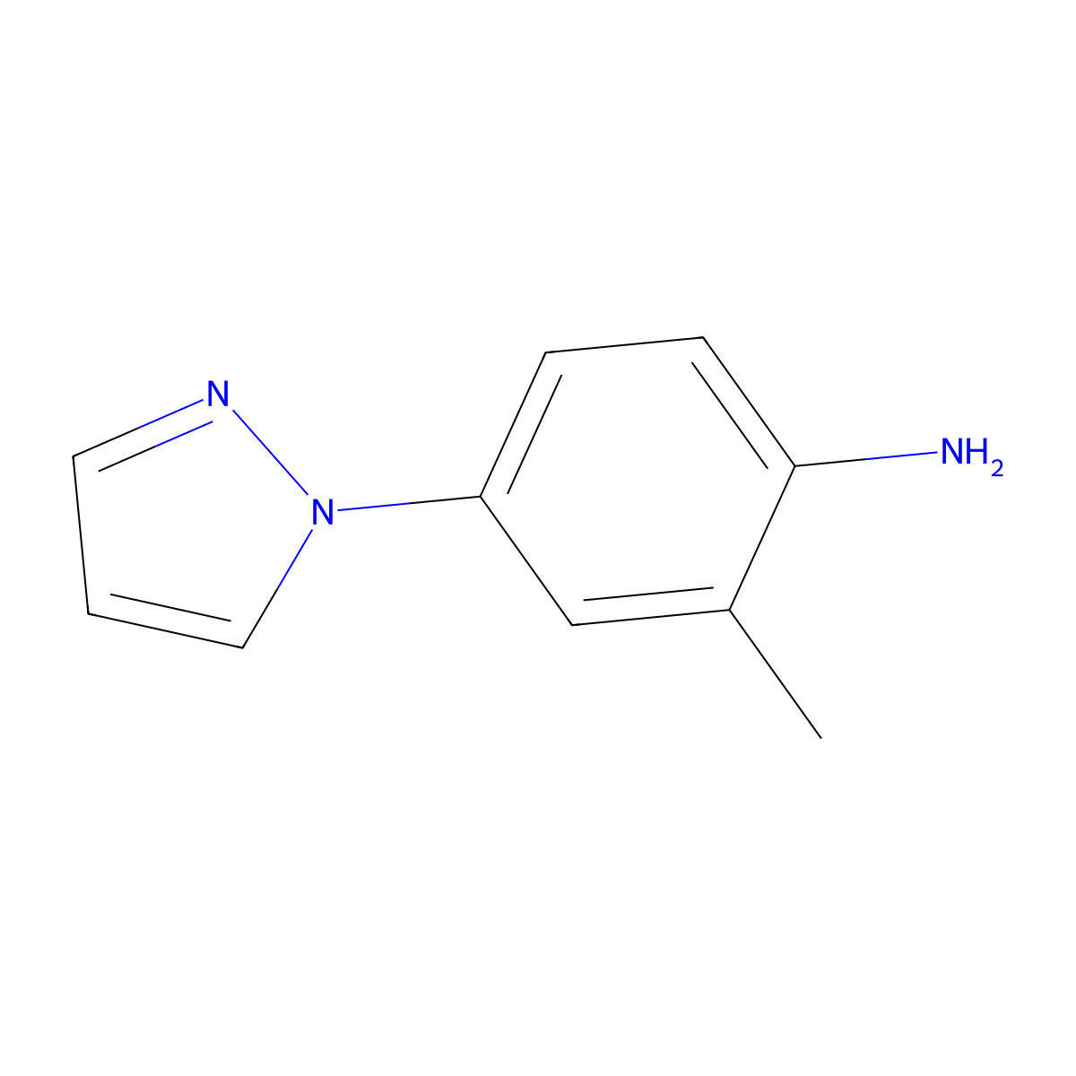 2-methyl-4-(1H-pyrazol-1-yl)aniline molecular structure, CAS 727993-37-5