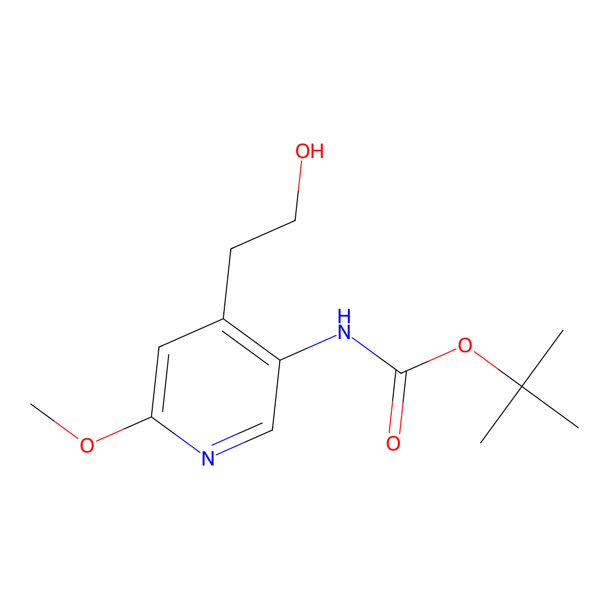 2-[5-(Boc-amino)-2-methoxy-4-pyridyl]ethanol molecular structure, CAS 727993-72-8