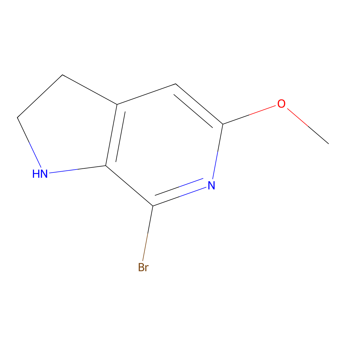 7-Bromo-5-methoxy-1H,2H,3H-pyrrolo[2,3-C]pyridine molecular structure, CAS 727993-75-1