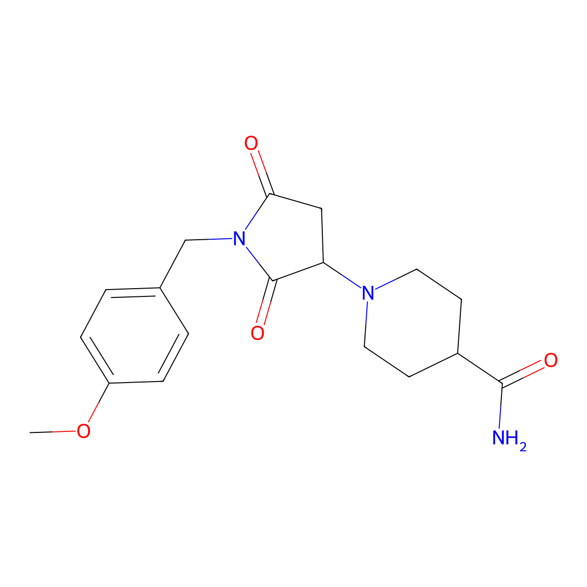 1-[1-(4-Methoxybenzyl)-2,5-dioxopyrrolidin-3-yl]piperidine-4-carboxamide molecular structure, CAS 727996-28-3