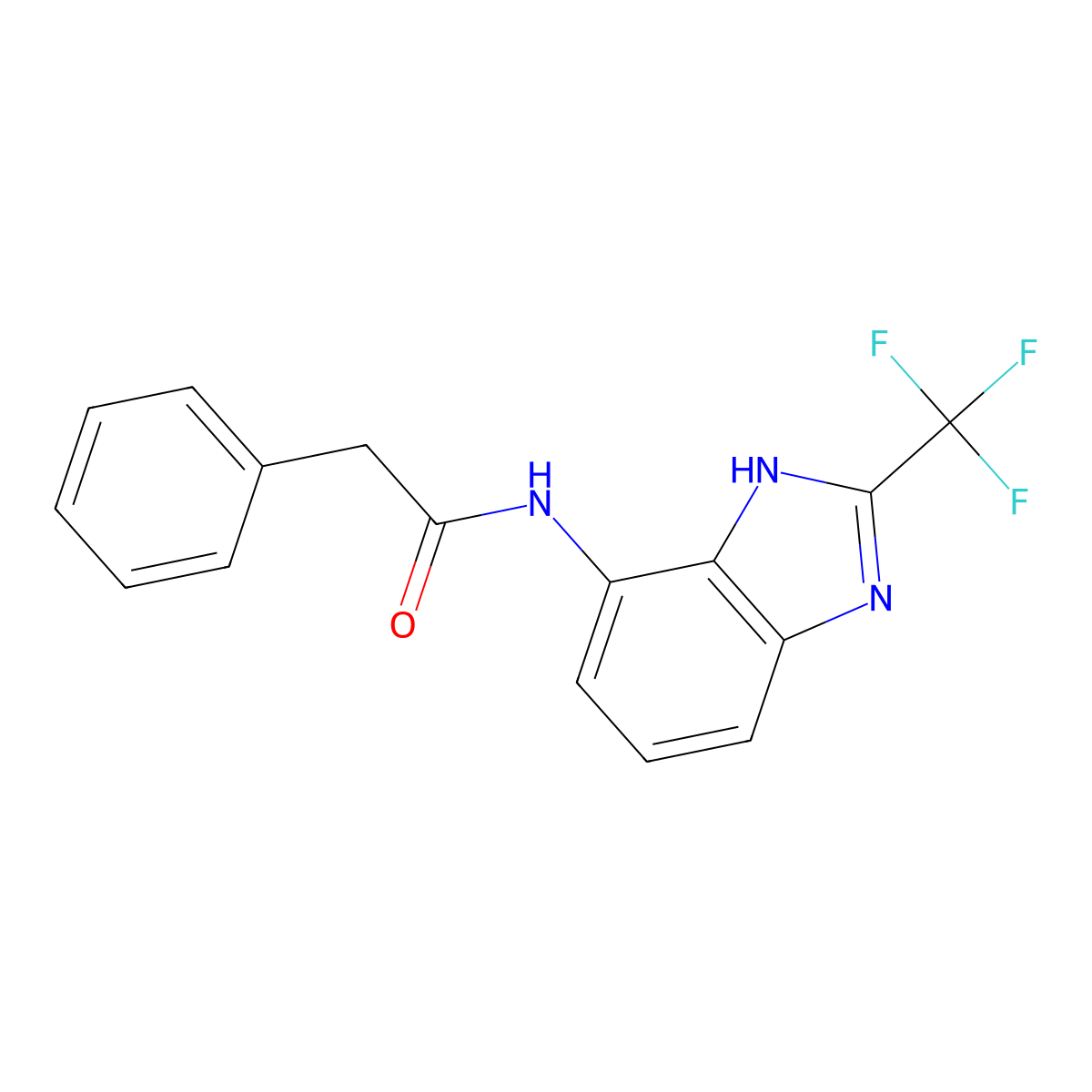 2-phenyl-N-[2-(trifluoromethyl)-1H-benzimidazol-4-yl]acetamide molecular structure, CAS 727997-27-5