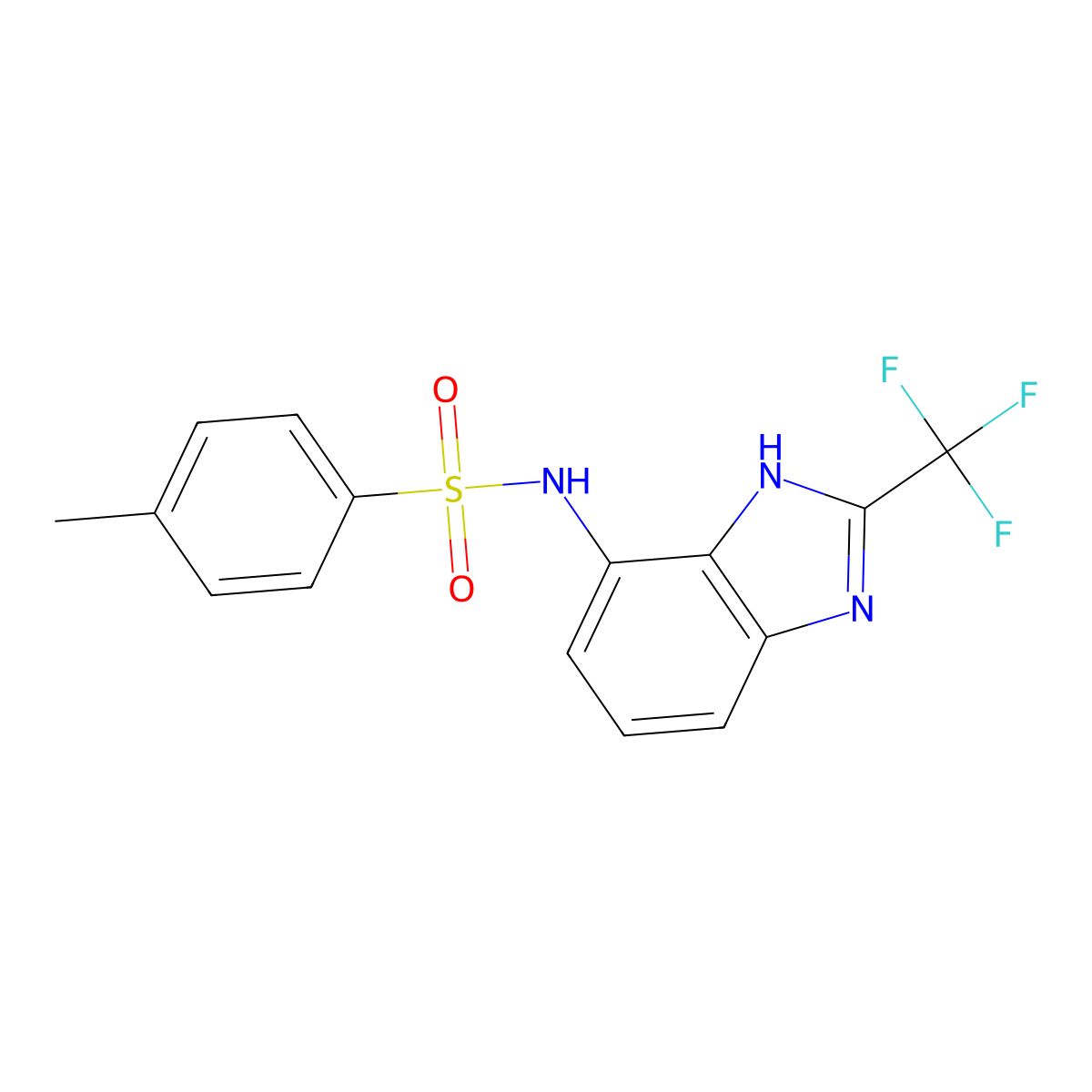 4-methyl-N-[2-(trifluoromethyl)-1H-benzimidazol-4-yl]benzenesulfonamide molecular structure, CAS 727997-29-7