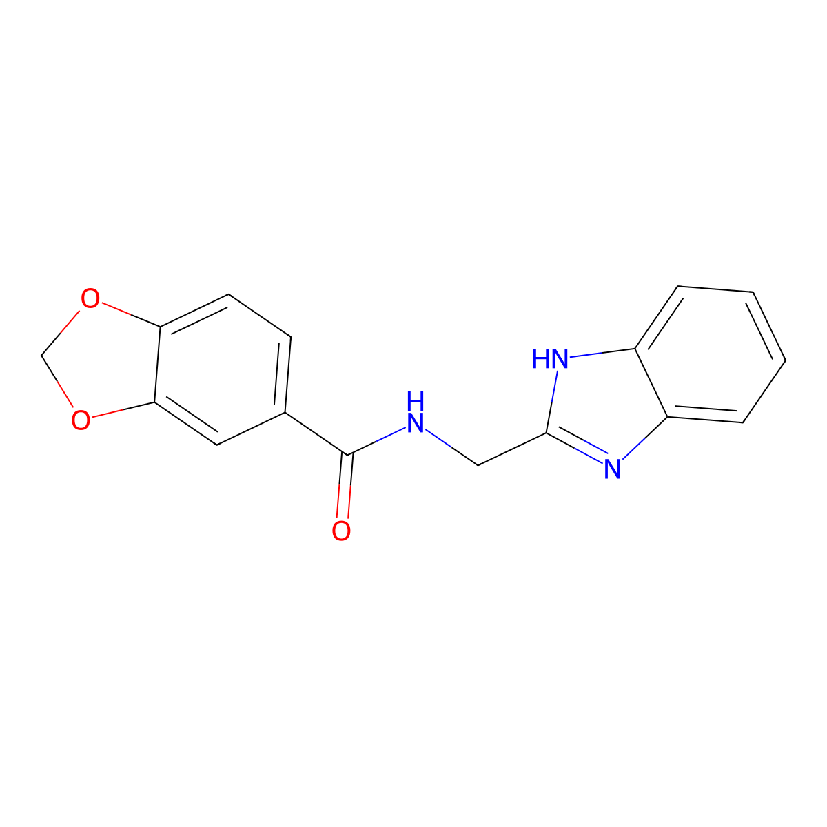 N-(1H-benzimidazol-2-ylmethyl)-1,3-benzodioxole-5-carboxamide molecular structure, CAS 727997-85-5