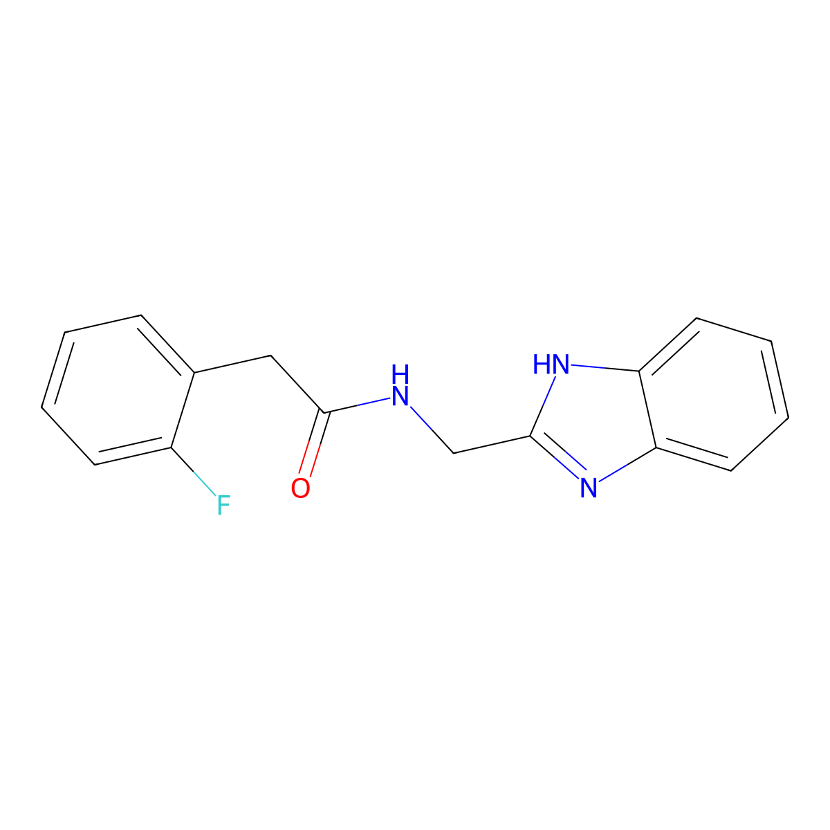N-(1H-benzimidazol-2-ylmethyl)-2-(2-fluorophenyl)acetamide molecular structure, CAS 727997-91-3