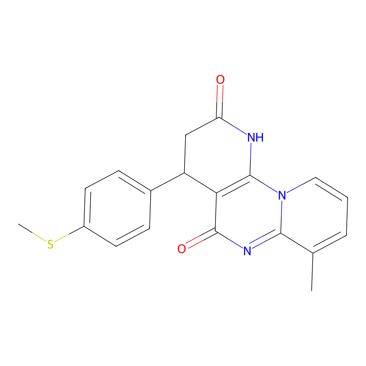 7-Methyl-4-[4-(methylsulfanyl)phenyl]-3,4-dihydro-2H-dipyrido[1,2-A:3,2-E]pyrimidine-2,5(1H)-dione molecular structure, CAS 727998-61-0