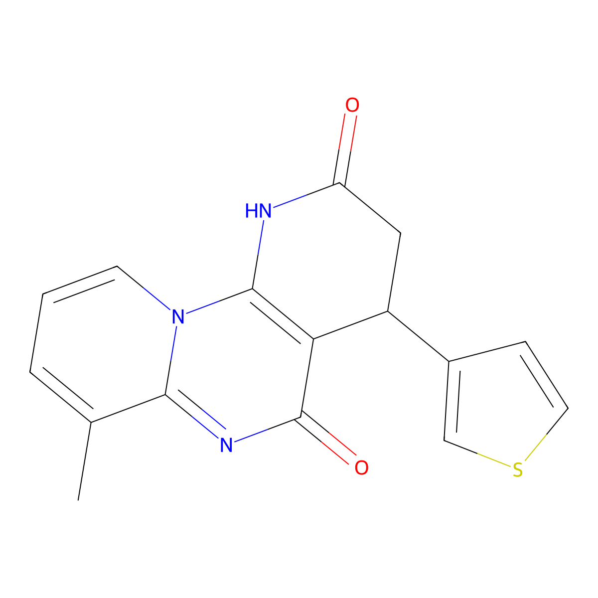 7-Methyl-4-(3-thienyl)-3,4-dihydro-2H-dipyrido[1,2-A:3,2-E]pyrimidine-2,5(1H)-dione molecular structure, CAS 727998-63-2