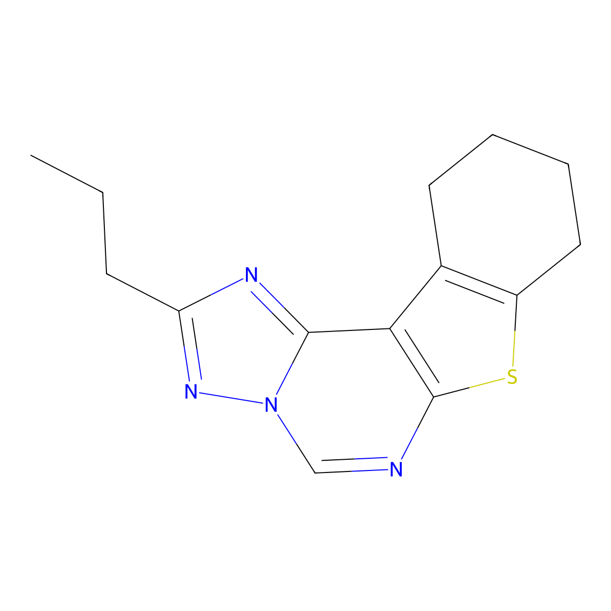 2-Propyl-8,9,10,11-tetrahydro[1]benzothieno[3,2-e][1,2,4]triazolo[1,5-c]pyrimidine molecular structure, CAS 727998-84-7