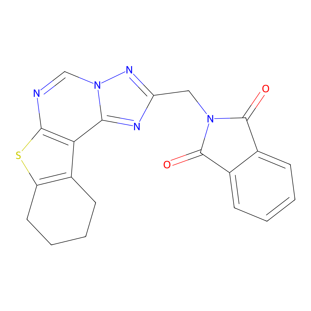 2-((8,9,10,11-Tetrahydrobenzo[4,5]thieno[3,2-e][1,2,4]triazolo[1,5-c]pyrimidin-2-yl)methyl)isoindoline-1,3-dione molecular structure, CAS 727999-83-9