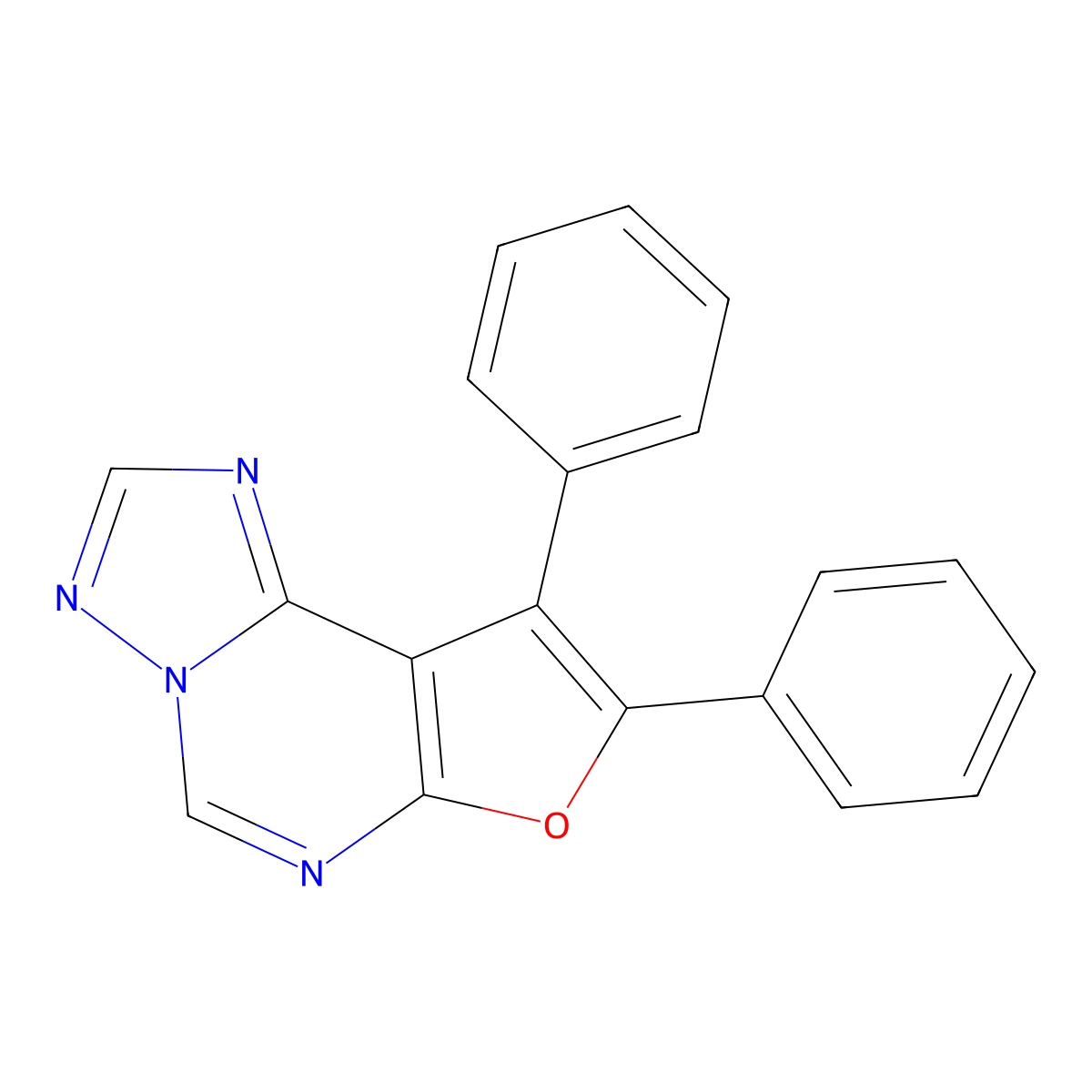 8,9-Diphenylfuro[3,2-e][1,2,4]triazolo[1,5-c]pyrimidine molecular structure, CAS 727999-86-2