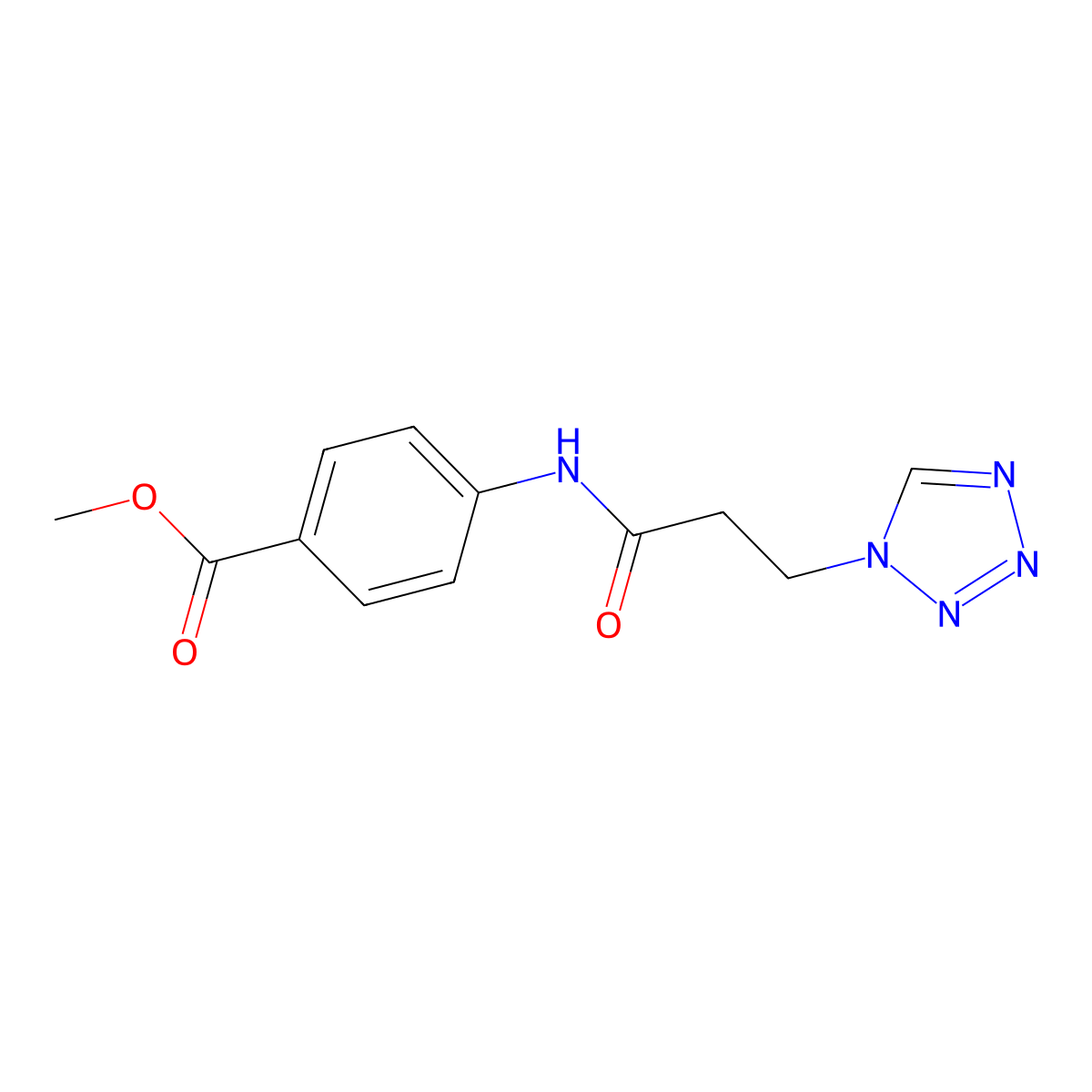 methyl 4-{[3-(1H-tetrazol-1-yl)propanoyl]amino}benzoate molecular structure, CAS 727999-91-9