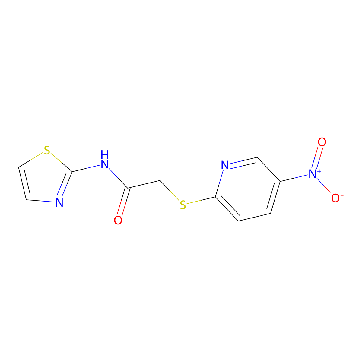 2-(5-nitropyridin-2-yl)sulfanyl-N-(1,3-thiazol-2-yl)acetamide molecular structure, CAS 727999-93-1