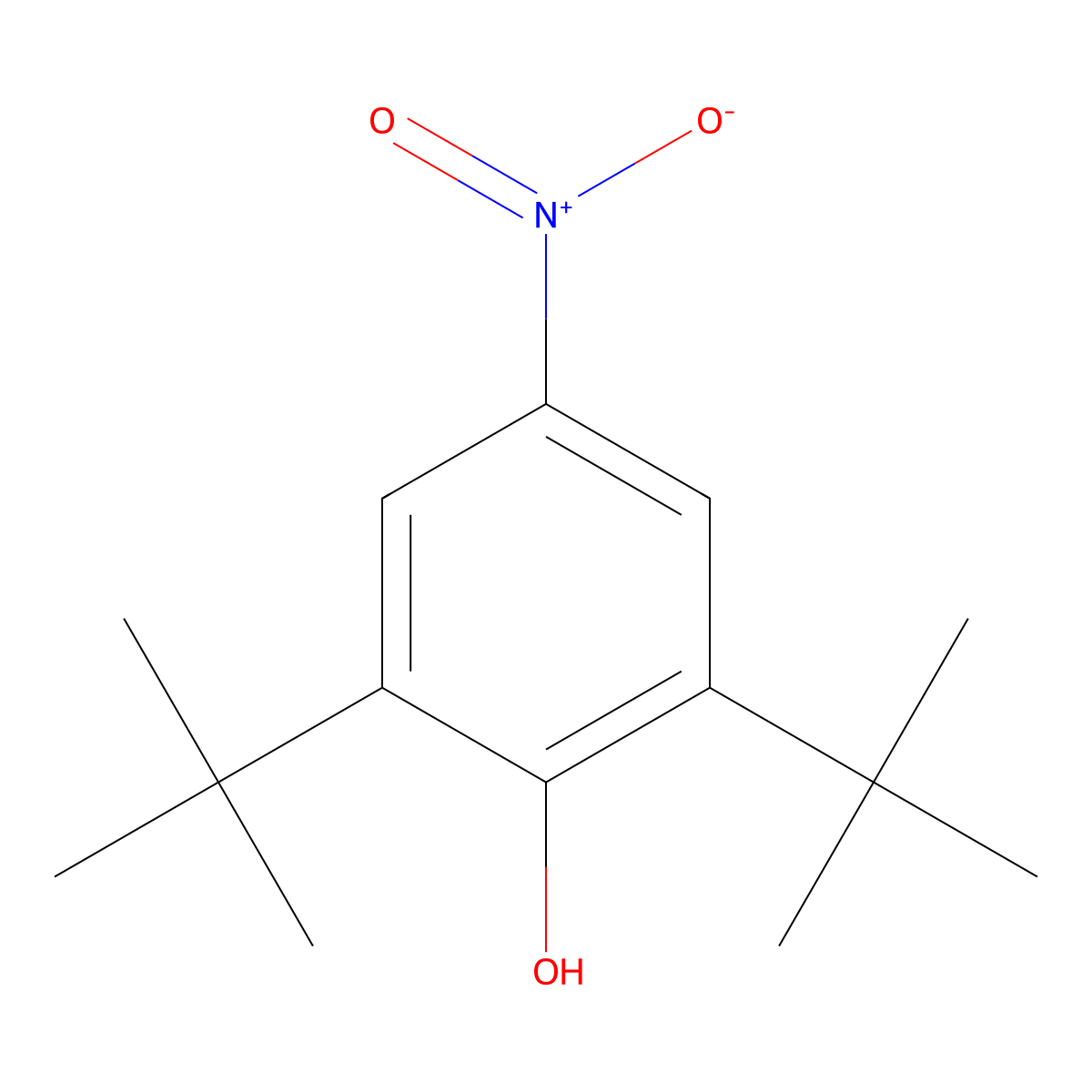 2,6-Di-tert-butyl-4-nitrophenol molecular structure, CAS 728-40-5