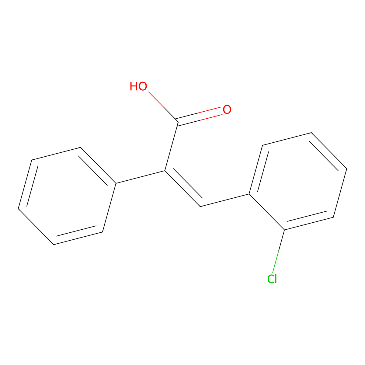alphaPhenyl-2-chlorocinnamic acid molecular structure, CAS 728-50-7