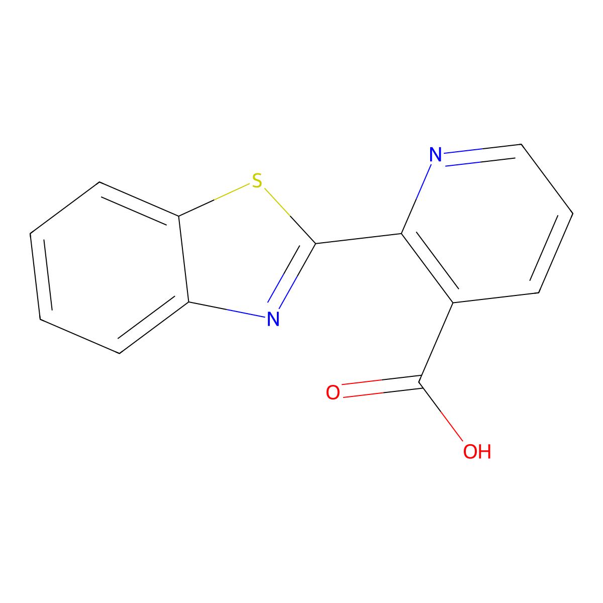 2-Benzothiazol-2-yl-nicotinic acid molecular structure, CAS 728-66-5