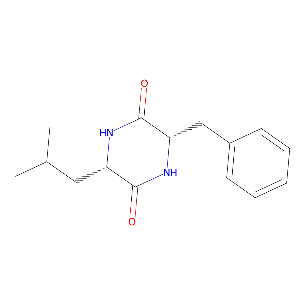 cyclo(L-leucyl-L-phenylalanyl) molecular structure, CAS 7280-77-5