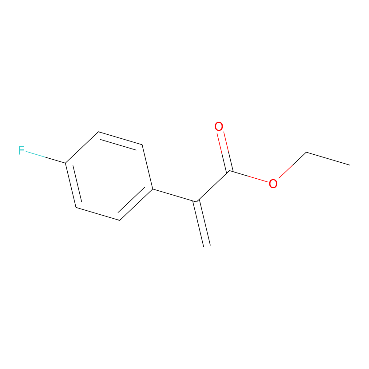 Ethyl 2-(4-fluorophenyl)acrylate molecular structure, CAS 72800-64-7
