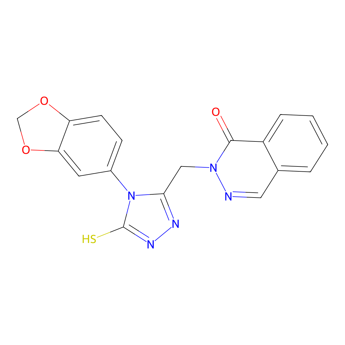 2-[[4-(1,3-benzodioxol-5-yl)-5-sulfanylidene-1H-1,2,4-triazol-3-yl]methyl]phthalazin-1-one molecular structure, CAS 728000-21-3