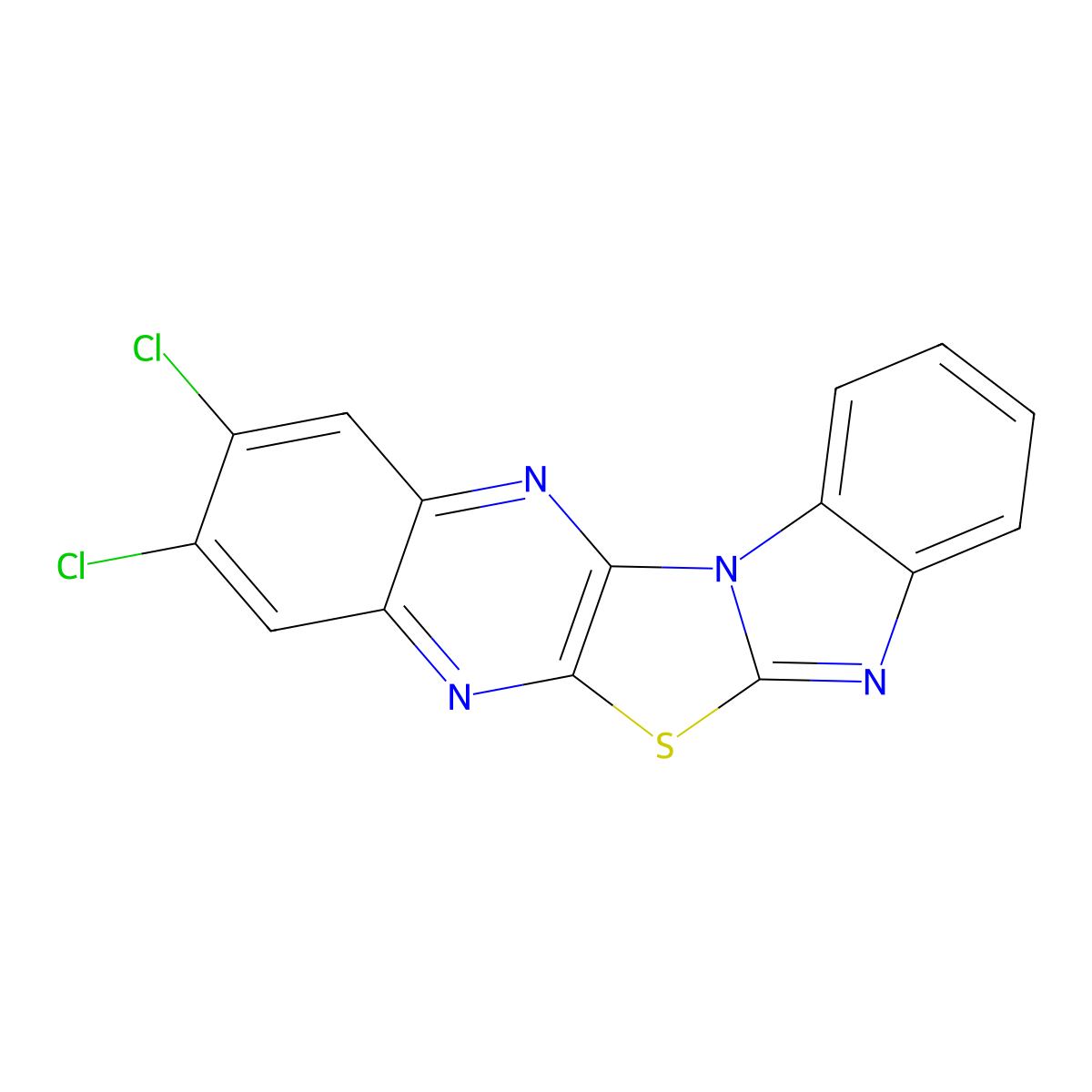 2,3-Dichlorobenzo[4',5']imidazo[2',1':2,3]thiazolo[4,5-b]quinoxaline molecular structure, CAS 728000-27-9