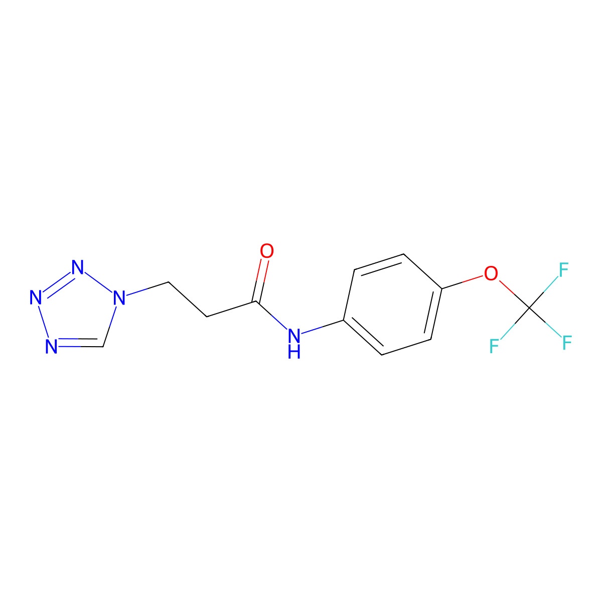 3-(tetrazol-1-yl)-N-[4-(trifluoromethoxy)phenyl]propanamide molecular structure, CAS 728000-51-9