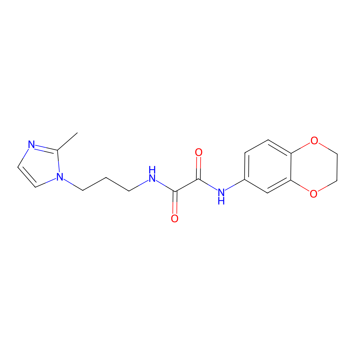 N'-(2,3-dihydro-1,4-benzodioxin-6-yl)-N-[3-(2-methylimidazol-1-yl)propyl]oxamide molecular structure, CAS 728000-67-7