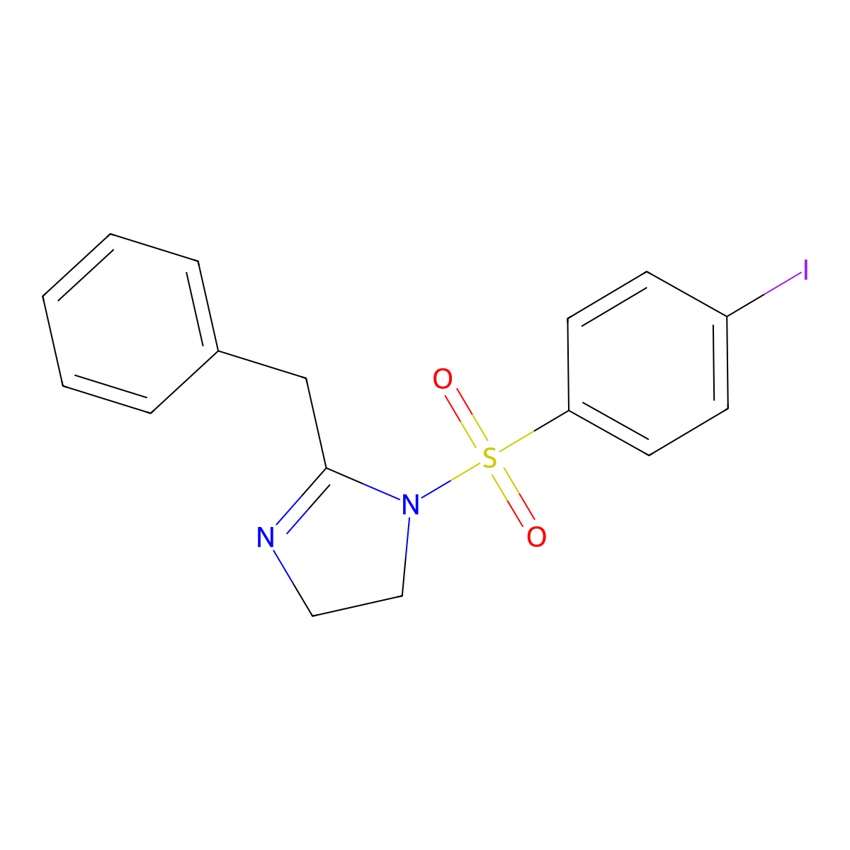 2-benzyl-1-[(4-iodophenyl)sulfonyl]-4,5-dihydro-1H-imidazole molecular structure, CAS 728002-49-1