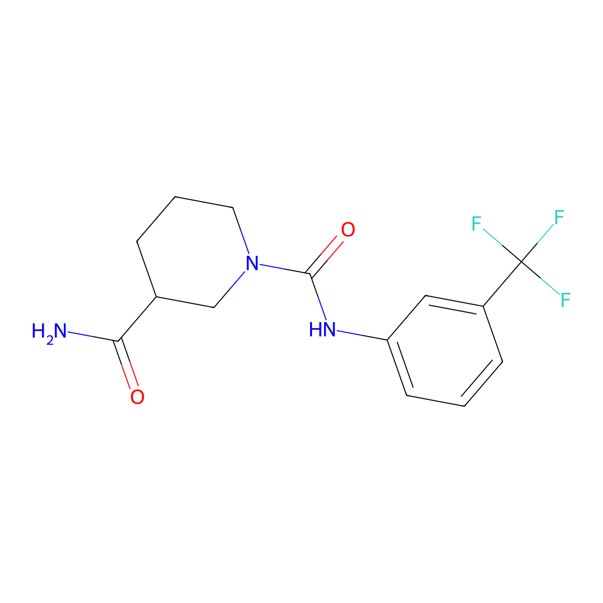 N~1~-[3-(trifluoromethyl)phenyl]piperidine-1,3-dicarboxamide molecular structure, CAS 728002-62-8