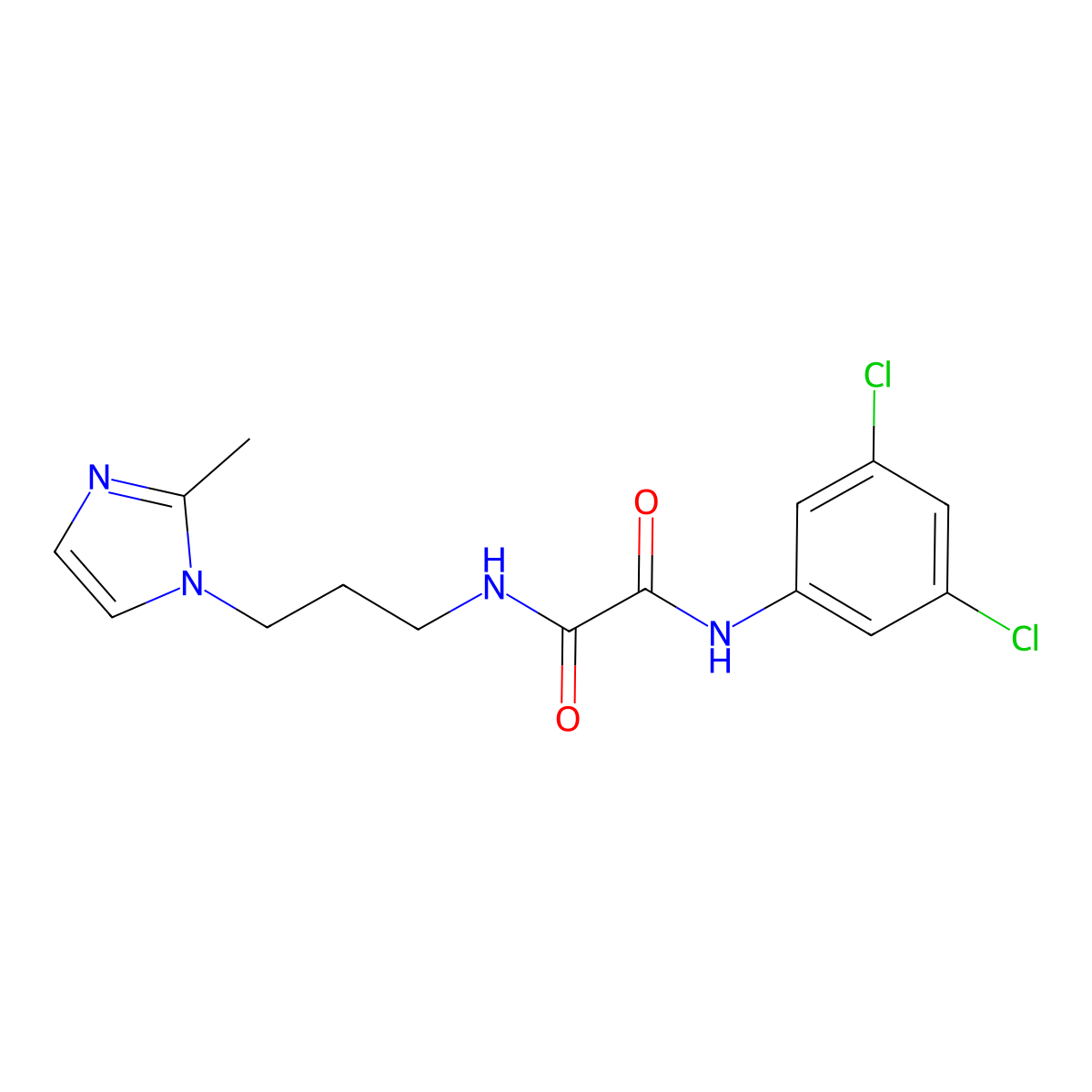 N'-(3,5-dichlorophenyl)-N-[3-(2-methylimidazol-1-yl)propyl]oxamide molecular structure, CAS 728002-87-7