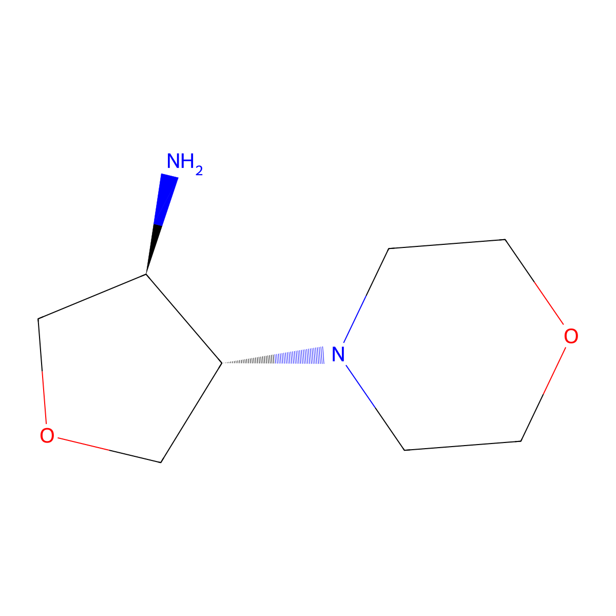 rac-(3R,4R)-4-(morpholin-4-yl)oxolan-3-amine molecular structure, CAS 728008-08-0