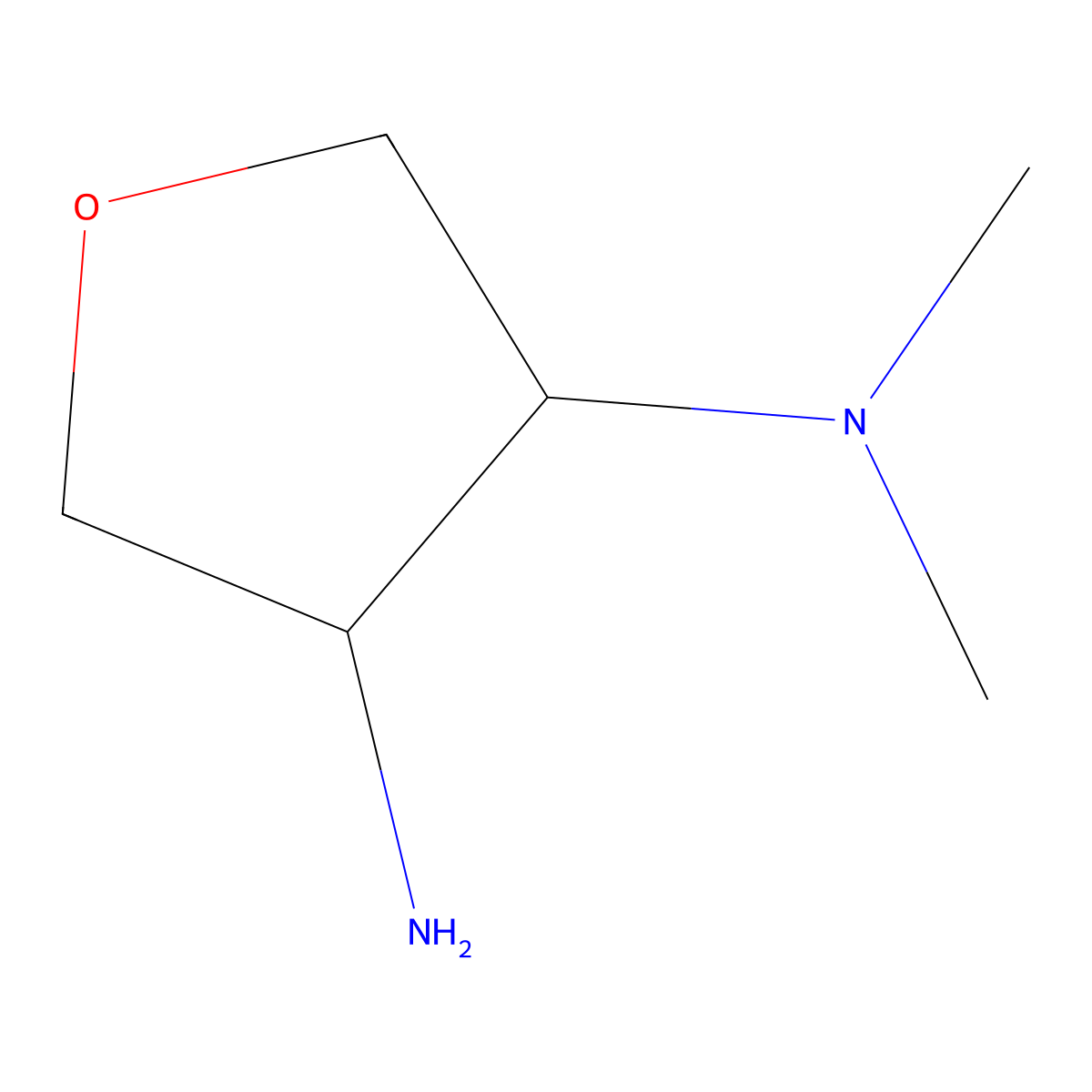 rac-(3R,4R)-N3,N3-dimethyloxolane-3,4-diamine molecular structure, CAS 728008-13-7