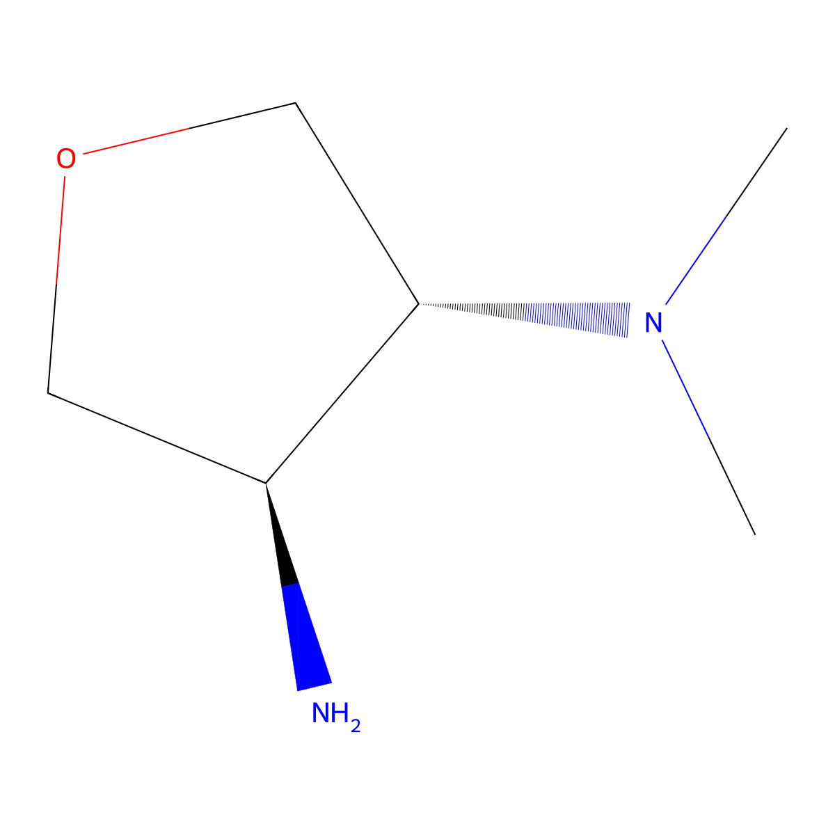 rac-(3R,4R)-N3,N3-dimethyloxolane-3,4-diamine molecular structure, CAS 728008-13-7