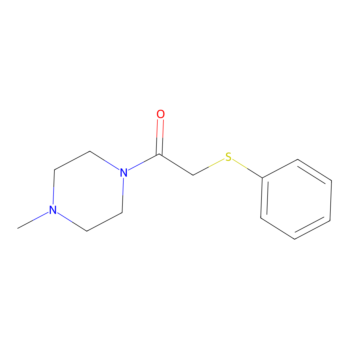 1-(4-Methylpiperazin-1-yl)-2-(phenylsulfanyl)ethanone molecular structure, CAS 72801-07-1