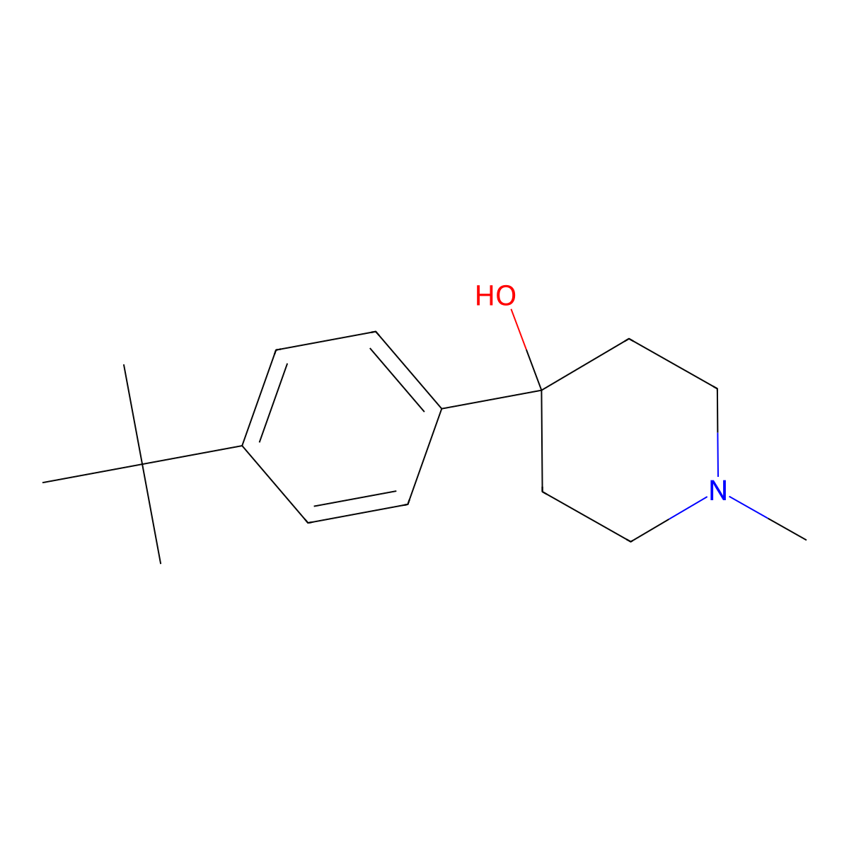 4-(4-Tert-butylphenyl)-4-hydroxy-1-methylpiperidine molecular structure, CAS 728010-02-4