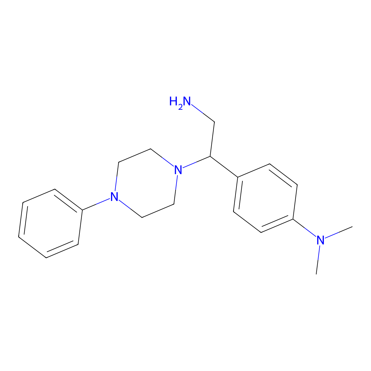 4-[2-amino-1-(4-phenylpiperazin-1-yl)ethyl]-N,N-dimethylaniline molecular structure, CAS 728010-05-7