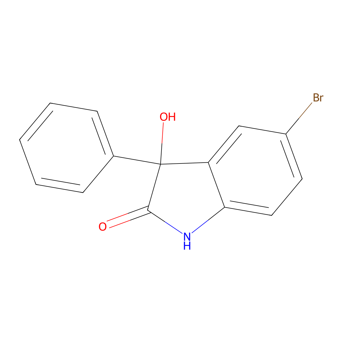5-bromo-3-hydroxy-3-phenyl-1,3-dihydro-2H-indol-2-one molecular structure, CAS 728011-10-7