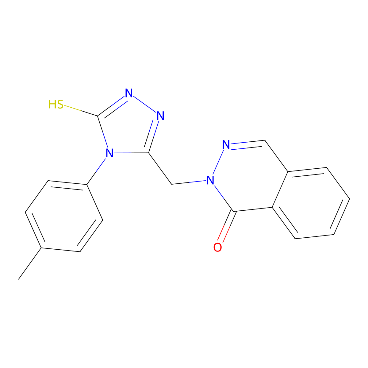 2-[[4-(4-methylphenyl)-5-sulfanylidene-1H-1,2,4-triazol-3-yl]methyl]phthalazin-1-one molecular structure, CAS 728012-99-5