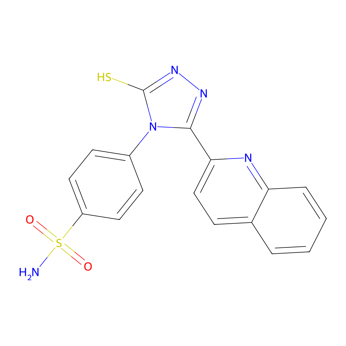 4-(3-quinolin-2-yl-5-sulfanylidene-1H-1,2,4-triazol-4-yl)benzenesulfonamide molecular structure, CAS 728013-71-6