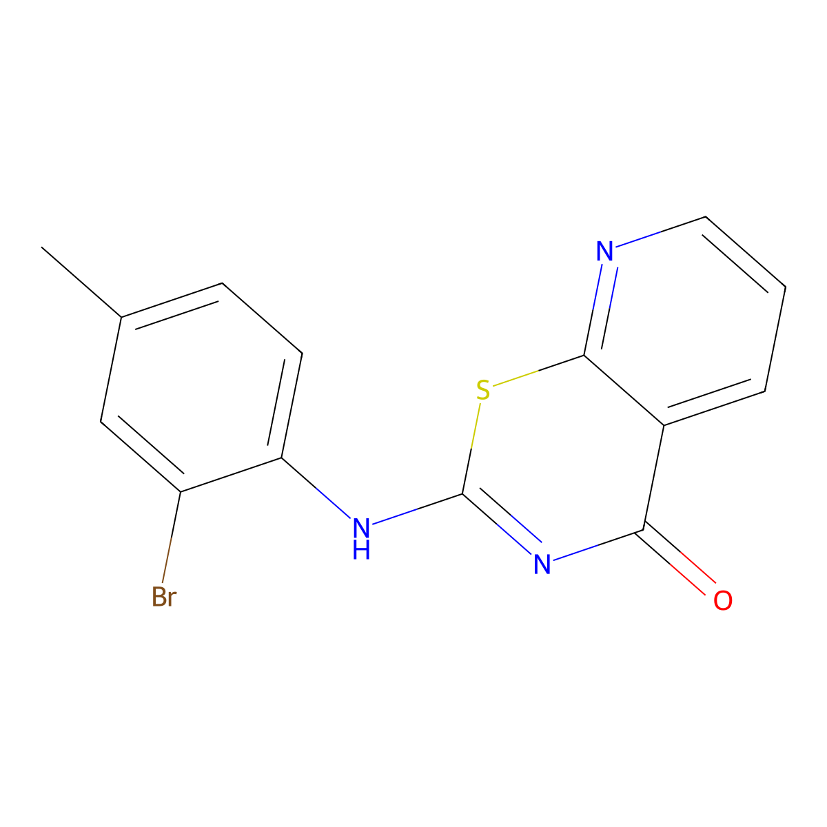 2-(2-Bromo-4-methylanilino)pyrido[3,2-e][1,3]thiazin-4-one molecular structure, CAS 728015-08-5