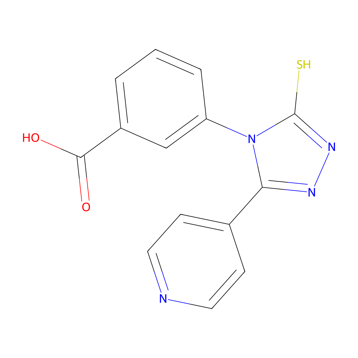 3-[3-(pyridin-4-yl)-5-sulfanyl-4H-1,2,4-triazol-4-yl]benzoic acid molecular structure, CAS 728015-14-3