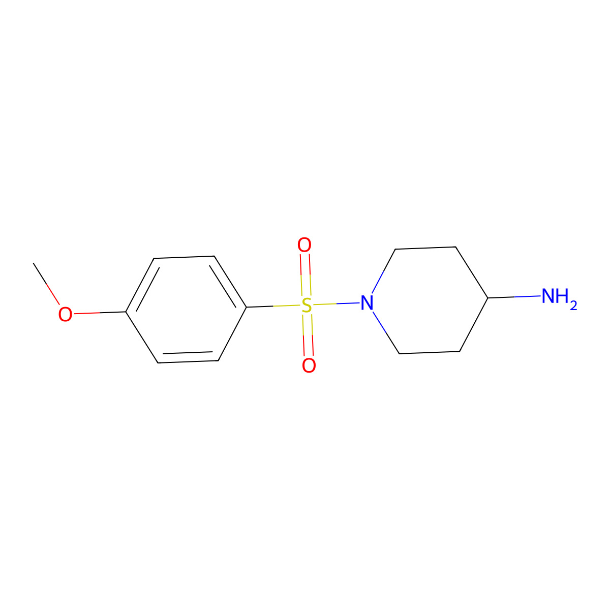 1-[(4-Methoxyphenyl)sulfonyl]piperidin-4-amine molecular structure, CAS 728015-65-4