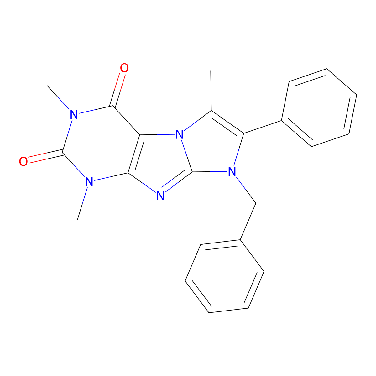 6-Benzyl-2,4,8-trimethyl-7-phenylpurino[7,8-a]imidazole-1,3-dione molecular structure, CAS 728016-07-7