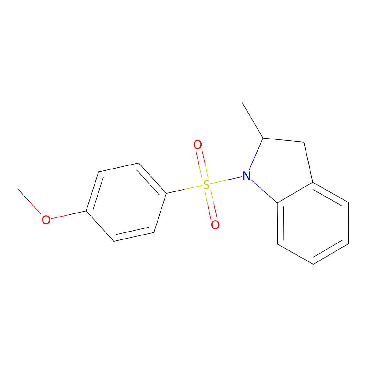 1-[(4-Methoxyphenyl)sulfonyl]-2-methylindoline molecular structure, CAS 728017-03-6
