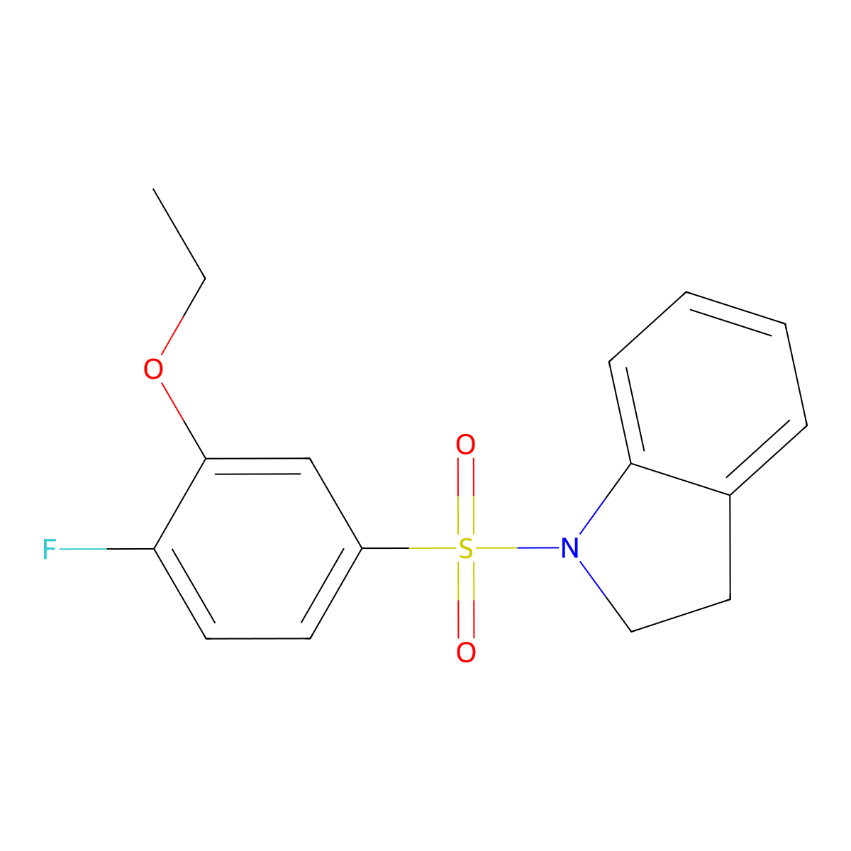 2-Ethoxy-1-fluoro-4-(indolinylsulfonyl)benzene molecular structure, CAS 728017-25-2