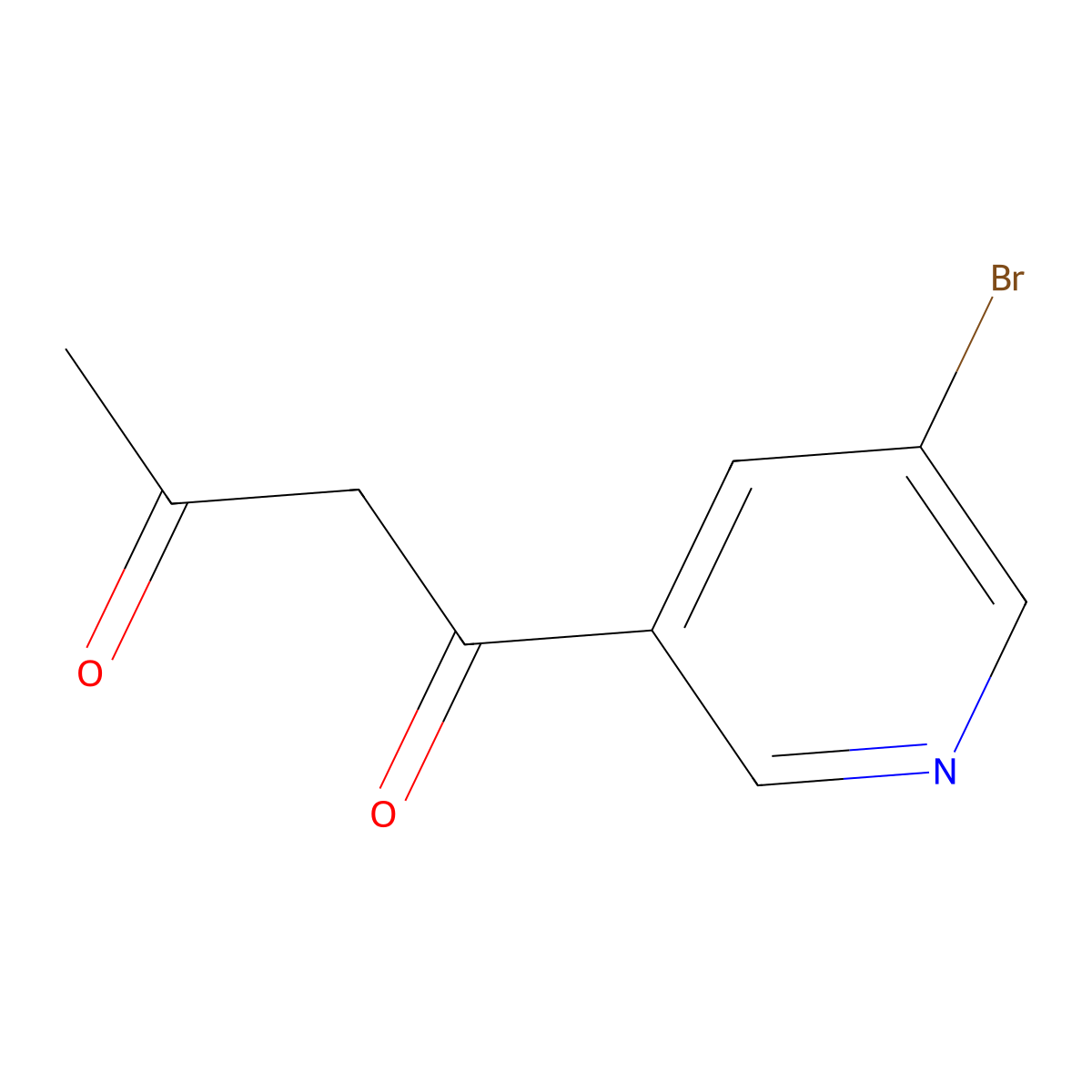 1-(5-Bromopyridin-3-yl)butane-1,3-dione molecular structure, CAS 728019-09-8
