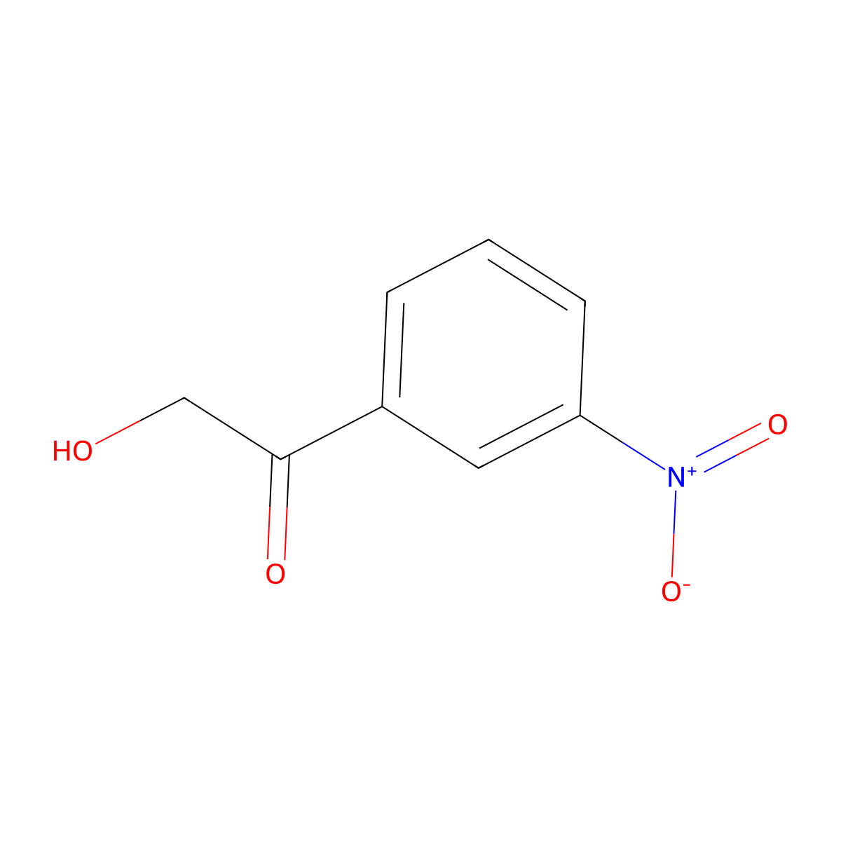 2-Hydroxy-1-(3-nitrophenyl)-1-ethanone molecular structure, CAS 72802-41-6