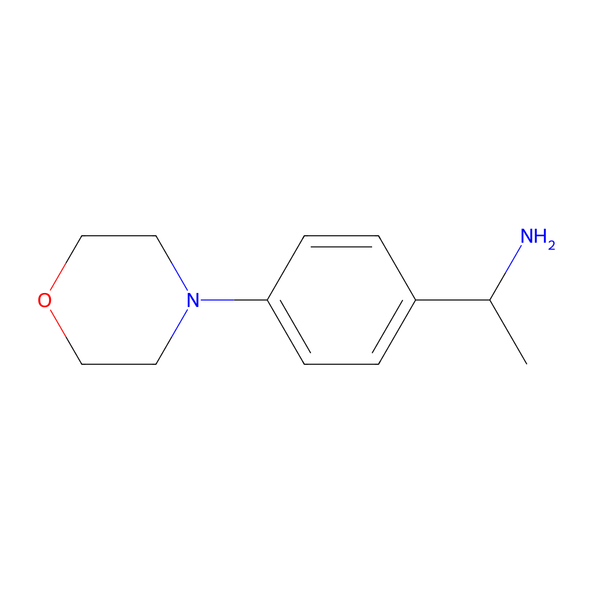 1-(4-(Morpholin-4-yl)phenyl)ethan-1-amine molecular structure, CAS 728024-36-0