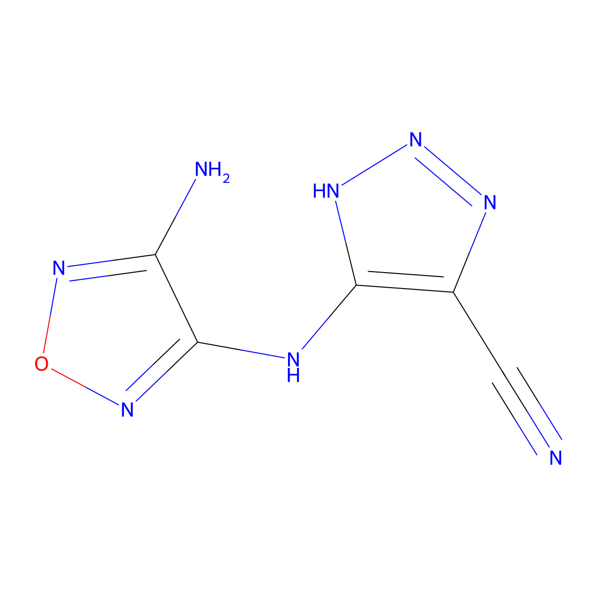 5-[(4-amino-1,2,5-oxadiazol-3-yl)amino]-1H-1,2,3-triazole-4-carbonitrile molecular structure, CAS 728024-38-2