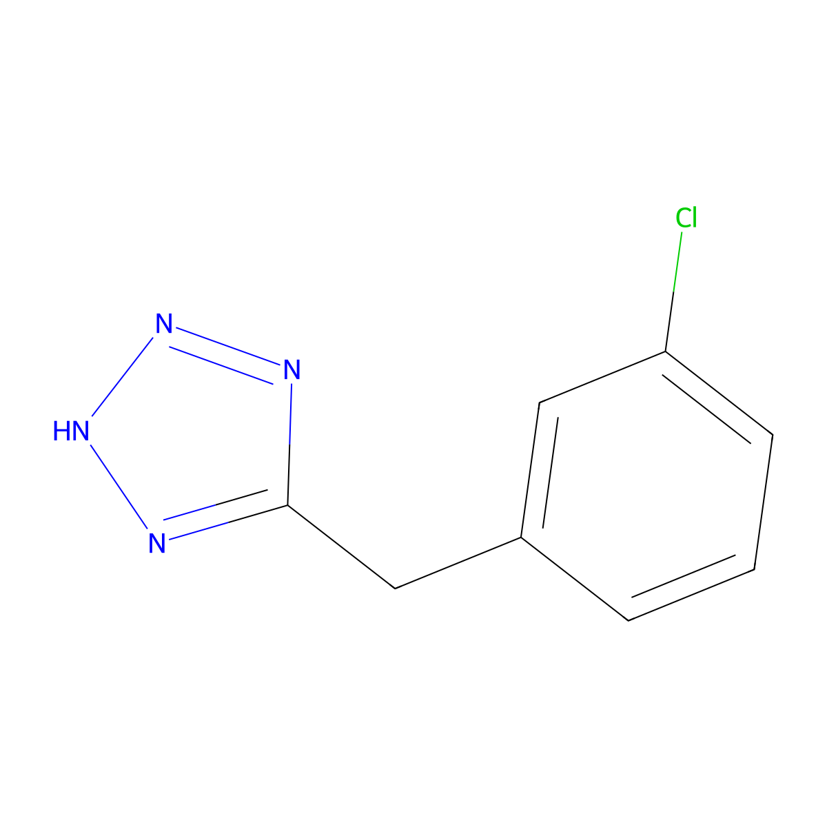 5-(3-chlorobenzyl)-2H-tetrazole molecular structure, CAS 728024-40-6
