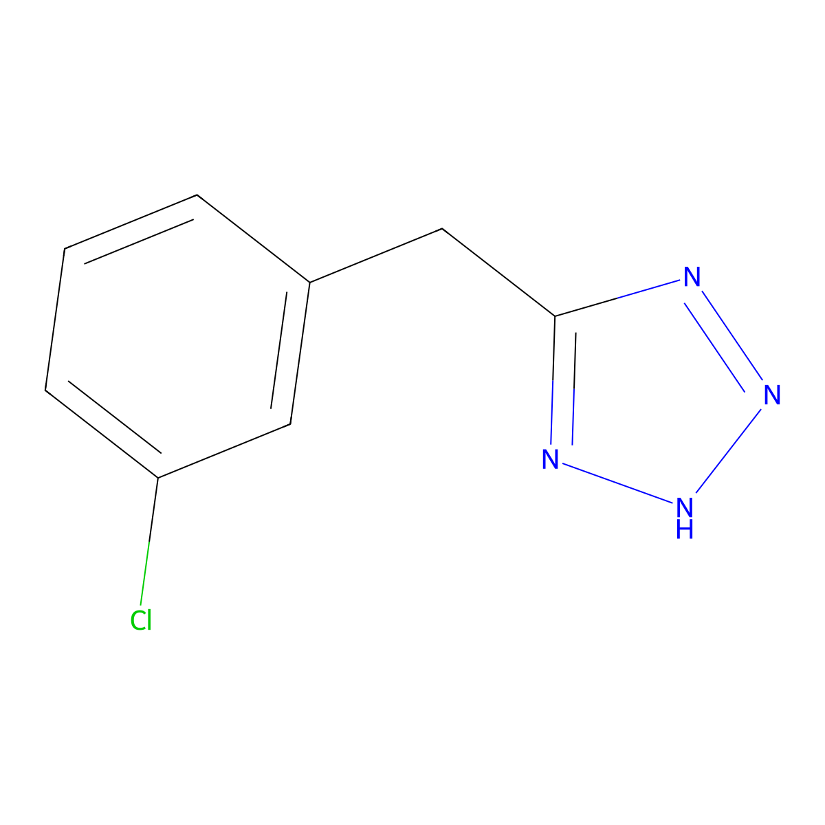 5-(3-chlorobenzyl)-2H-tetrazole molecular structure, CAS 728024-40-6