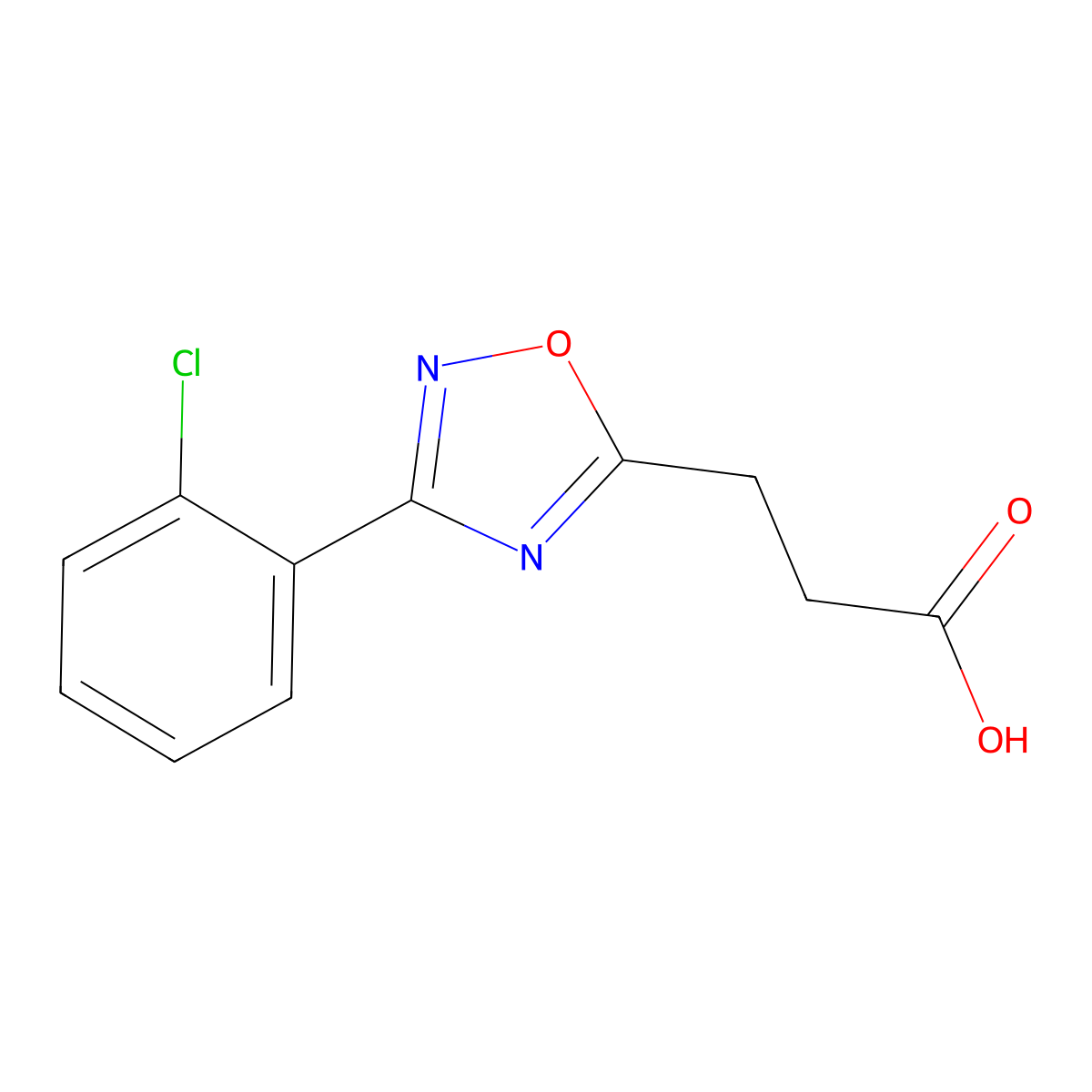3-[3-(2-Chlorophenyl)-1,2,4-oxadiazol-5-yl]propanoic acid molecular structure, CAS 728024-51-9